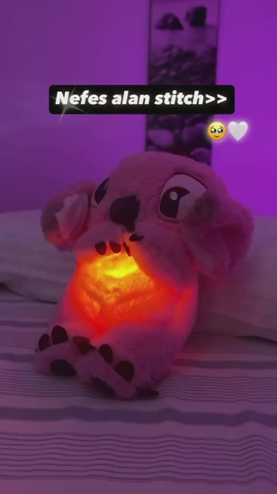 🌙Nefes Alan Stitch Peluş pembe